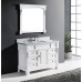 Huntshire Manor 48" Single Bathroom Vanity in White with Marble Top and Square Sink with Brushed Nickel Faucet and Mirror - B07D3Z5Q1V